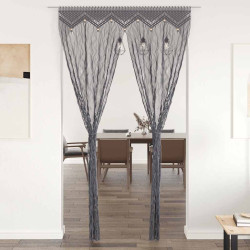 Cortina macramé 140x240 cm algodão antracite