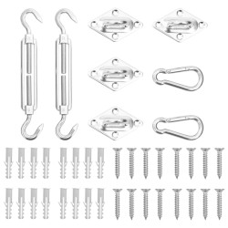 8 Pcs conjunto acessórios p/ para-sol vela aço inoxidável