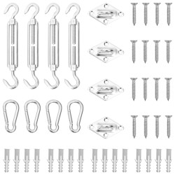 12 Pcs conjunto de acessórios p/ para-sol vela aço inoxidável