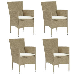Cadeiras de jantar para jardim 4 pcs vime PE bege