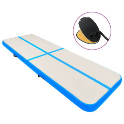 Colchão de ginástica insuflável c/ bomba 700x100x15 cm PVC azul