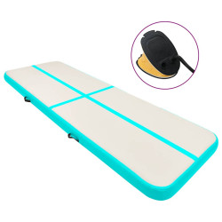 Colchão de ginástica insuflável c/ bomba 700x100x20cm PVC verde