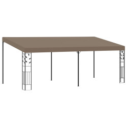 Gazebo de parede 6x3x2,5 m cinzento-acastanhado