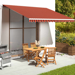Tecido de substituição para toldo laranja e castanho 450x350 cm poliéster