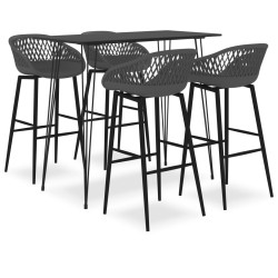 5 Pcs conjunto de bar preto e cinzento