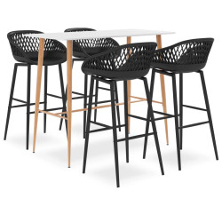 5 Pcs conjunto de bar branco e preto