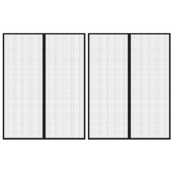 Cortinas de porta anti-insetos magnéticas 2 pcs 230x160cm preto