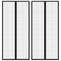Cortinas de porta anti-insetos magnéticas 2 pcs 210x90cm preto