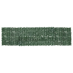 Tela de varanda com folhas verde-escuras 400x100 cm