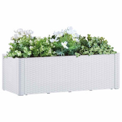 Vaso/floreira c/ sistema rega automática 100x43x33 cm branco