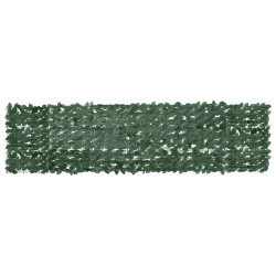 Tela de varanda com folhas verde-escuras 300x75 cm