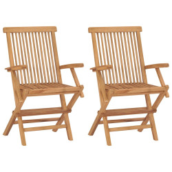 Cadeiras de jardim dobráveis 2 pcs madeira de teca maciça