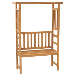 Banco de jardim com pérgola 115 cm madeira de teca maciça