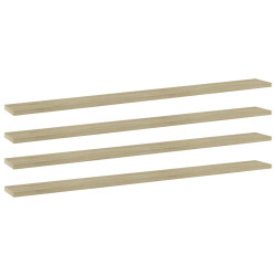Prateleiras estante 4pcs 100x10x1,5cm contrapl. carvalho sonoma