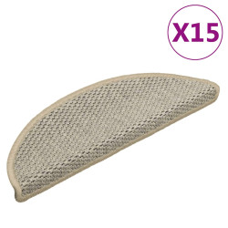 Tapetes escada adesivos aspeto sisal 15 pcs verde-claro