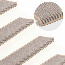 Tapetes de escada 15 peças 65x21x4 cm prateados com borda retangular