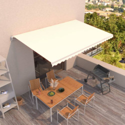 Toldo retrátil manual 500x300 cm cor creme