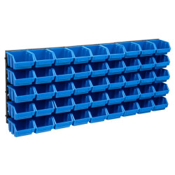 48 Pcs kit caixas arrumação com painéis de parede azul e preto