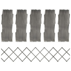 Cercas em treliça 5 pcs 180x30 cm abeto maciço cinzento