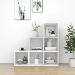 3 Pcs conjunto de móveis para TV contraplacado branco