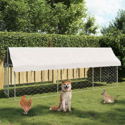 Canil de exterior com telhado 400x100x150 cm