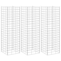 Canteiro/gabião elevado 3 pcs 30x30x100 cm ferro
