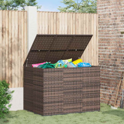 Caixa para almofadões de jardim 145x100x103 cm vime PE castanho