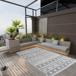 Tapete de exterior 160x230 cm arakil PP cinzento