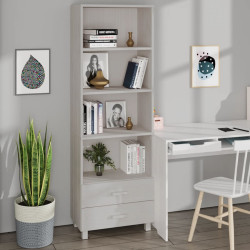 Aparador alto hamar 60x35x180 cm pinho maciço branco