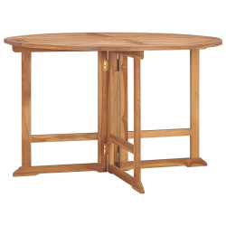 Mesa de jantar para jardim dobrável ø110x75 cm teca maciça
