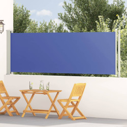 Toldo lateral retrátil para pátio 117x600 cm azul