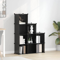 Organizador de arrumação com 9 cubos PP preto