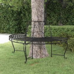 Banco para árvore semicircular ø160 cm aço preto