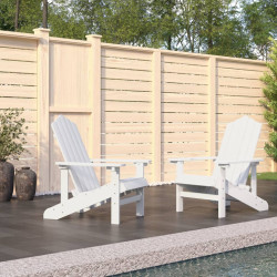 Cadeiras de jardim adirondack 2 pcs pead branco