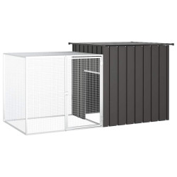 Galinheiro 200x91x100 cm aço galvanizado antracite