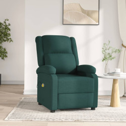Poltrona de massagens elétrica tecido verde-escuro