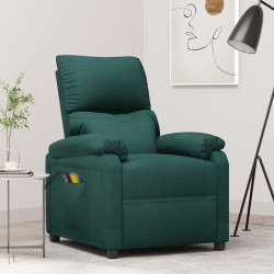 Poltrona de massagens elétrica tecido verde-escuro