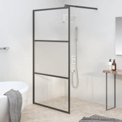 Divisória de chuveiro 100x195 cm vidro semiopaco esg preto