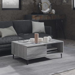 Mesa de centro 90x60x35 cm derivados de madeira cinzento sonoma
