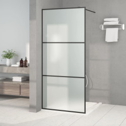 Divisória de chuveiro 90x195 cm vidro opaco esg preto
