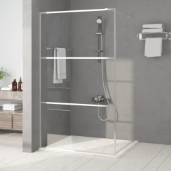 Divisória de chuveiro prateado 115x195cm vidro esg transparente