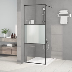 Divisória de chuveiro 80x195 cm vidro semiopaco esg preto