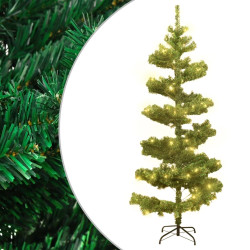 Árvore de natal rotativa pré-iluminada + suporte PVC verde