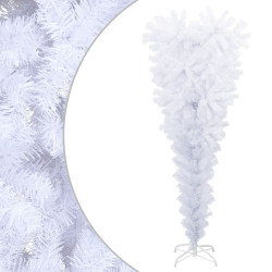Árvore de natal artificial invertida com suporte 120 cm branco