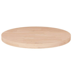 Tampo de mesa redondo ø50x2,5 cm carvalho maciço não tratado