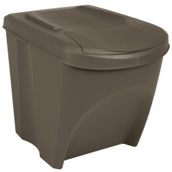 Caixotes do lixo empilháveis 3 pcs 75 l polipropileno cinzento