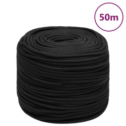 Corda de barco 10 mm 50 m polipropileno preto completo
