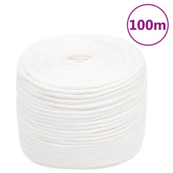 Corda de barco 6 mm 100 m polipropileno branco completo