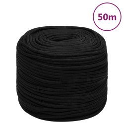 Corda de trabalho 10 mm 50 m poliéster preto