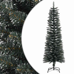 Árvore de natal artificial fina com suporte 150 cm PVC verde